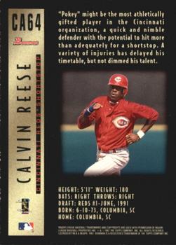 1997 Bowman - Certified Autographs Black Ink #CA64 Calvin Reese Back