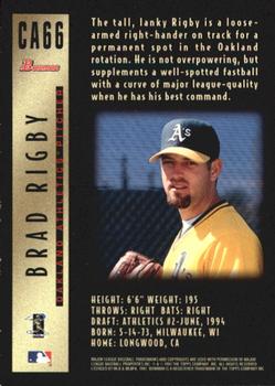 1997 Bowman - Certified Autographs Black Ink #CA66 Brad Rigby Back