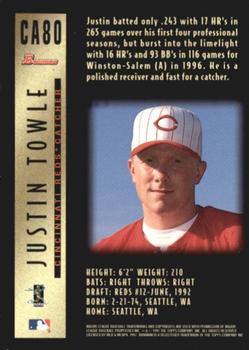 1997 Bowman - Certified Autographs Black Ink #CA80 Justin Towle Back