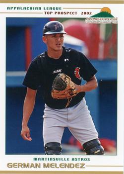 2002 Grandstand Appalachian League Top Prospects #NNO German Melendez Front