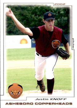 2002 Grandstand Asheboro Copperheads #NNO Justin Knoff Front