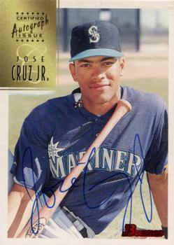 1997 Bowman - Certified Autographs Blue Ink #CA18 Jose Cruz Jr. Front