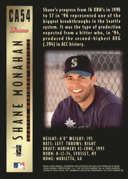 1997 Bowman - Certified Autographs Blue Ink #CA54 Shane Monahan Back