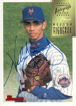 1997 Bowman - Certified Autographs Blue Ink #CA90 Nelson Figueroa Front