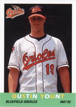 2002 Grandstand Bluefield Orioles #NNO Dustin Yount Front