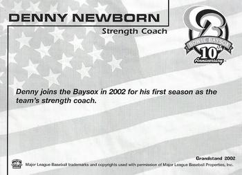 2002 Grandstand Bowie Baysox #NNO Denny Newborn Back