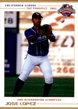 2002 Grandstand California League Top Prospects #NNO Jose Lopez Front