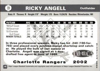 2002 Grandstand Charlotte Rangers #NNO Ricky Angell Back