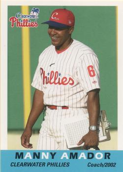 2002 Grandstand Clearwater Phillies #6 Manny Amador Front