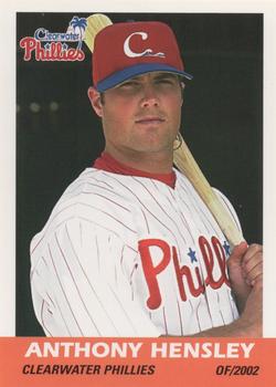 2002 Grandstand Clearwater Phillies #9 Anthony Hensley Front