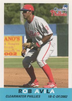 2002 Grandstand Clearwater Phillies #13 Rob Avila Front