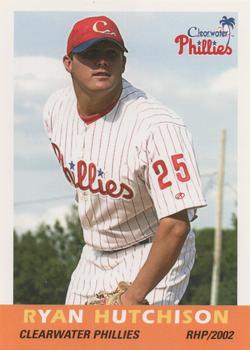2002 Grandstand Clearwater Phillies #25 Ryan Hutchison Front