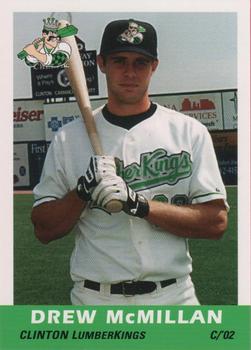 2002 Grandstand Clinton LumberKings #NNO Drew McMillan Front