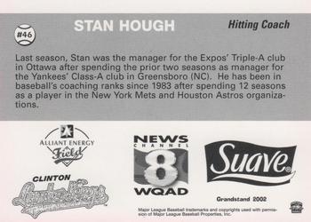 2002 Grandstand Clinton LumberKings #NNO Stan Hough Back