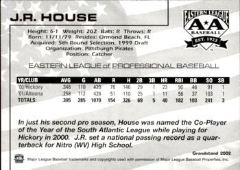 2002 Grandstand Eastern League Top Prospects #NNO J.R. House Back