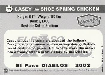 2002 Grandstand El Paso Diablos #NNO Casey Back