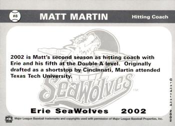 2002 Grandstand Erie SeaWolves #NNO Matt Martin Back