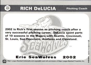 2002 Grandstand Erie SeaWolves #NNO Rich DeLucia Back