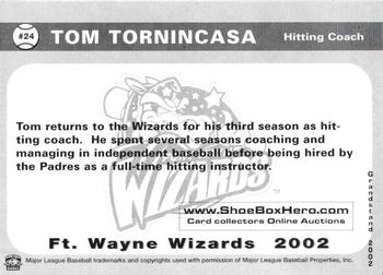 2002 Grandstand Fort Wayne Wizards #30 Tom Tornincasa Back