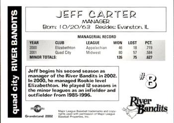 2002 Grandstand Quad City River Bandits #NNO Jeff Carter Back