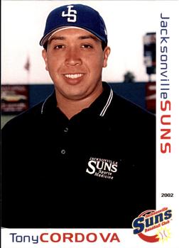 2002 Grandstand Jacksonville Suns #6 Tony Cordova Front