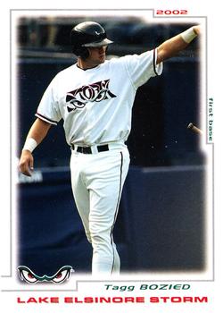 2002 Grandstand Lake Elsinore Storm #2 Tagg Bozied Front