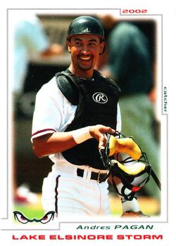 2002 Grandstand Lake Elsinore Storm #25 Andres Pagan Front