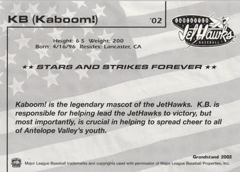 2002 Grandstand Lancaster JetHawks #NNO KaBoom! Back