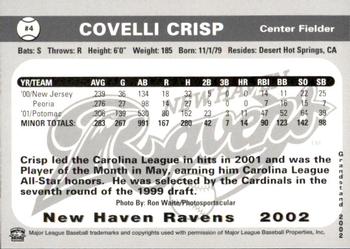 2002 Grandstand New Haven Ravens #NNO Covelli Crisp Back