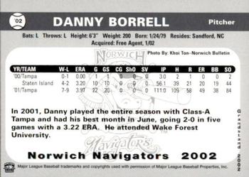 2002 Grandstand Norwich Navigators #4 Danny Borrell Back