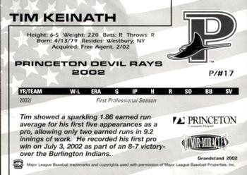 2002 Grandstand Princeton Devil Rays #11 Tim Keinath Back