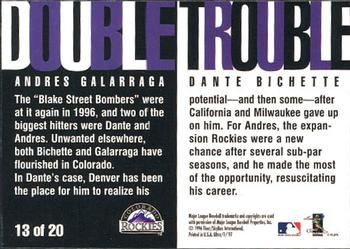 1997 Ultra - Double Trouble #13 Dante Bichette / Andres Galarraga Back