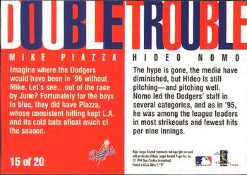 1997 Ultra - Double Trouble #15 Hideo Nomo / Mike Piazza Back