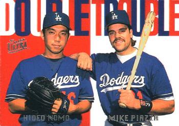 1997 Ultra - Double Trouble #15 Hideo Nomo / Mike Piazza Front