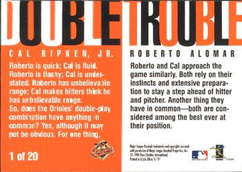 1997 Ultra - Double Trouble #1 Roberto Alomar / Cal Ripken, Jr. Back