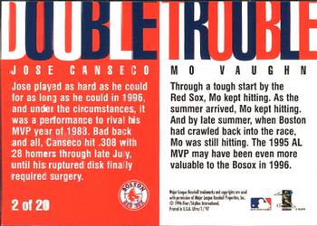 1997 Ultra - Double Trouble #2 Mo Vaughn / Jose Canseco Back