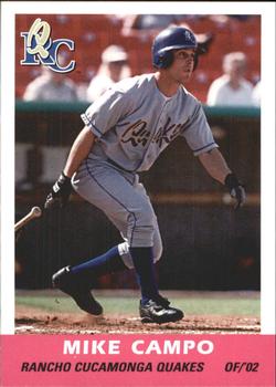 2002 Grandstand Rancho Cucamonga Quakes #NNO Mike Campo Front