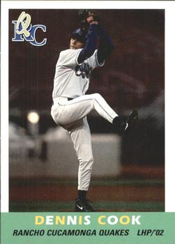 2002 Grandstand Rancho Cucamonga Quakes #NNO Dennis Cook Front