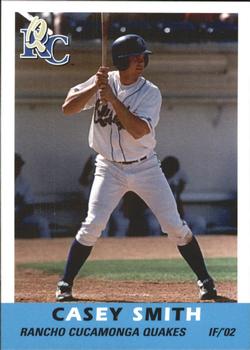 2002 Grandstand Rancho Cucamonga Quakes #NNO Casey Smith Front
