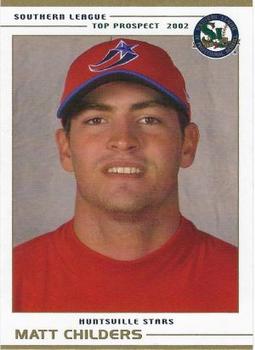 2002 Grandstand Southern League Top Prospects #NNO Matt Childers Front