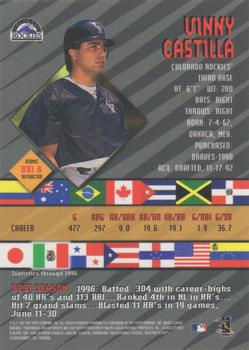 1997 Bowman - International Best Atomic Refractors #BBI 8 Vinny Castilla Back