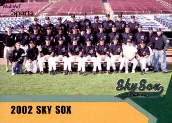 2002 MultiAd Colorado Springs Sky Sox #1 Team Checklist Front