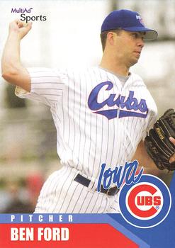 2002 MultiAd Iowa Cubs #12 Ben Ford Front