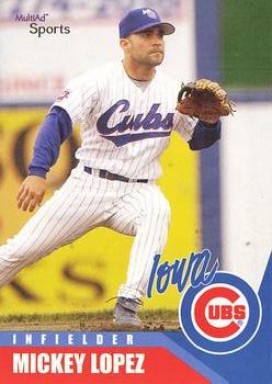 2002 MultiAd Iowa Cubs #15 Mickey Lopez Front