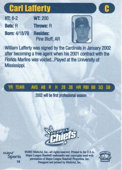 2002 MultiAd Peoria Chiefs #13 Carl Lafferty Back