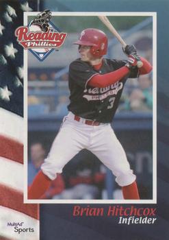 2002 MultiAd Reading Phillies #10 Brian Hitchcox Front