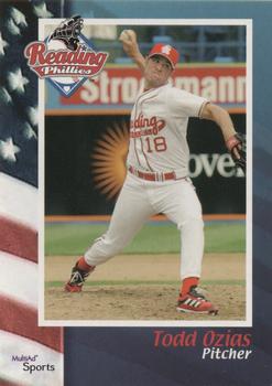 2002 MultiAd Reading Phillies #16 Todd Ozias Front