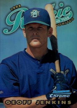 1997 Bowman Chrome - 1998 Rookie of the Year Favorites Refractor #ROY5 Geoff Jenkins Front