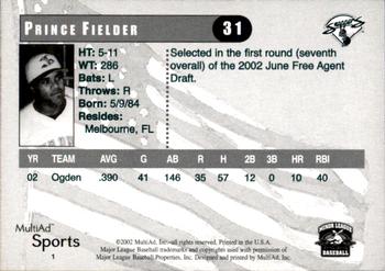 2002 MultiAd Beloit Snappers Update #1 Prince Fielder Back