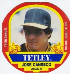 1990 Tetley Tea Discs #4 Jose Canseco Front